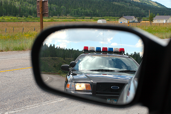 MTAS Municipal Resources Police - police car in side mirror